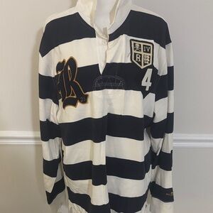 Rugby Ralph Lauren Vintage Slim Fit Polo - Navy and Cream